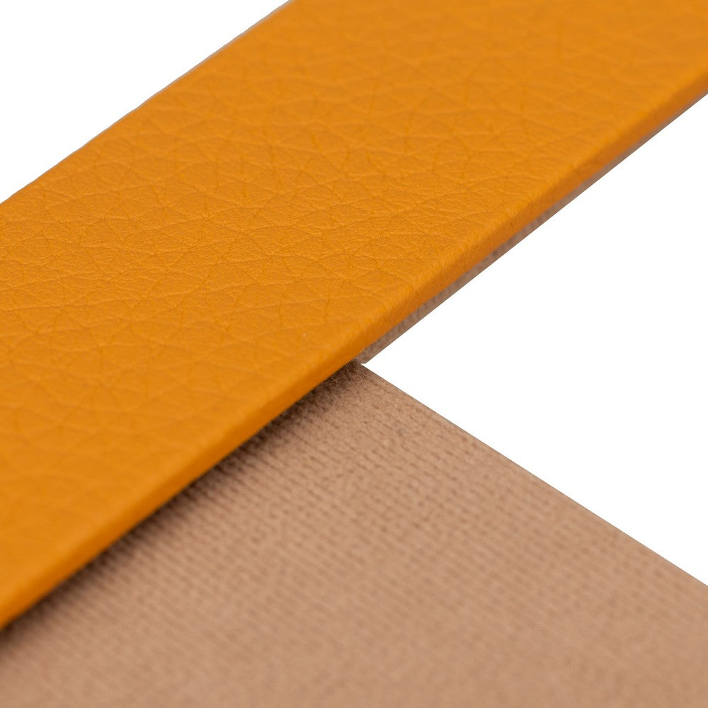 Hakiki Deri, El Yapımı Fotoğraf Çerçevesi, 22x17cm (15x10 foto) Sarı