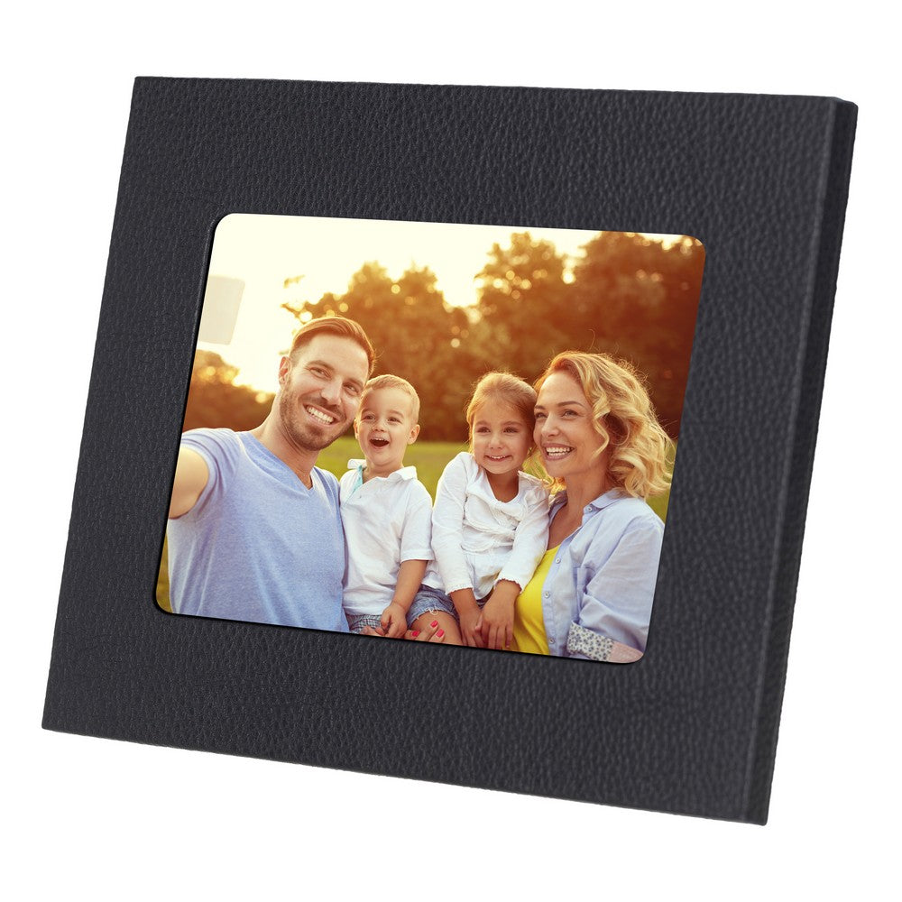Hakiki Deri, El Yapımı Fotoğraf Çerçevesi, 22x17cm (15x10 foto) Siyah