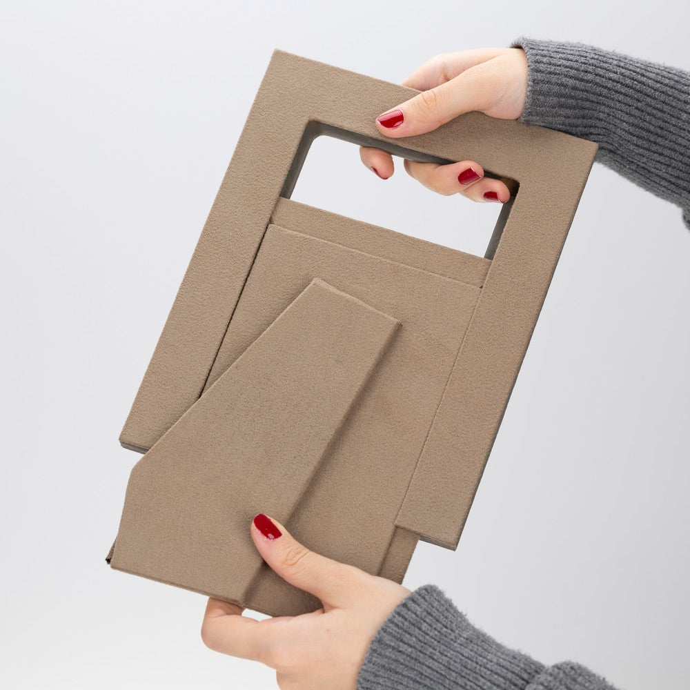 Hakiki Deri, El Yapımı Fotoğraf Çerçevesi, 22x17cm (15x10 foto) Vizon