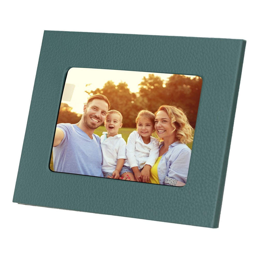 Hakiki Deri, El Yapımı Fotoğraf Çerçevesi, 22x17cm (15x10 foto) Yeşil