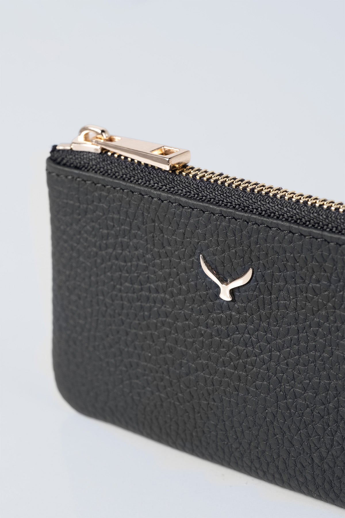 Hakiki Deri, El Yapımı, Bozuk Para Cüzdanı, Altın Renk Fermuar, 3002 Siyah