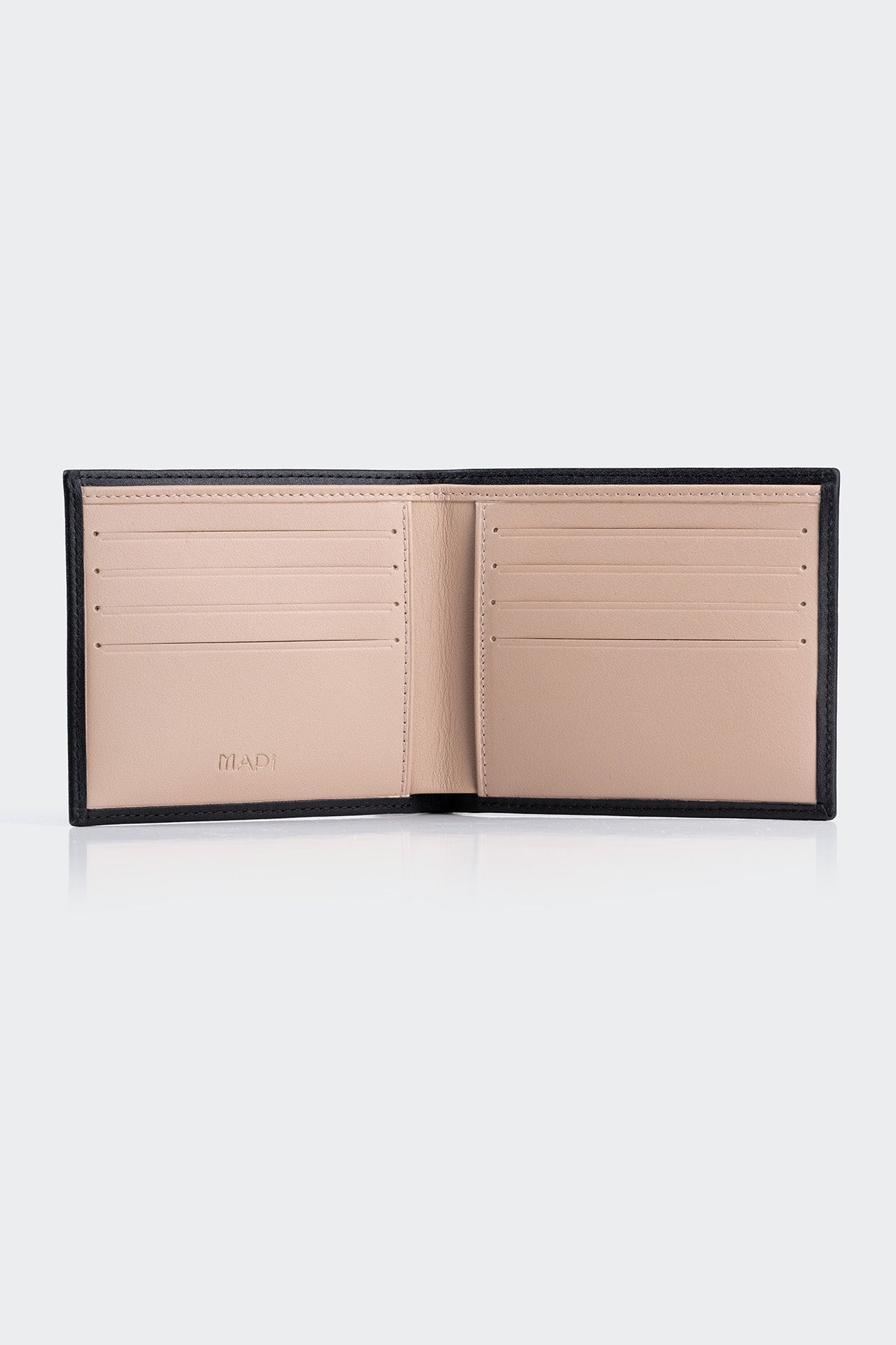 Hakiki Deri, El Yapımı, Erkek Cüzdan, 6 Kart Yuvalı, 4003 Siyah-Bej