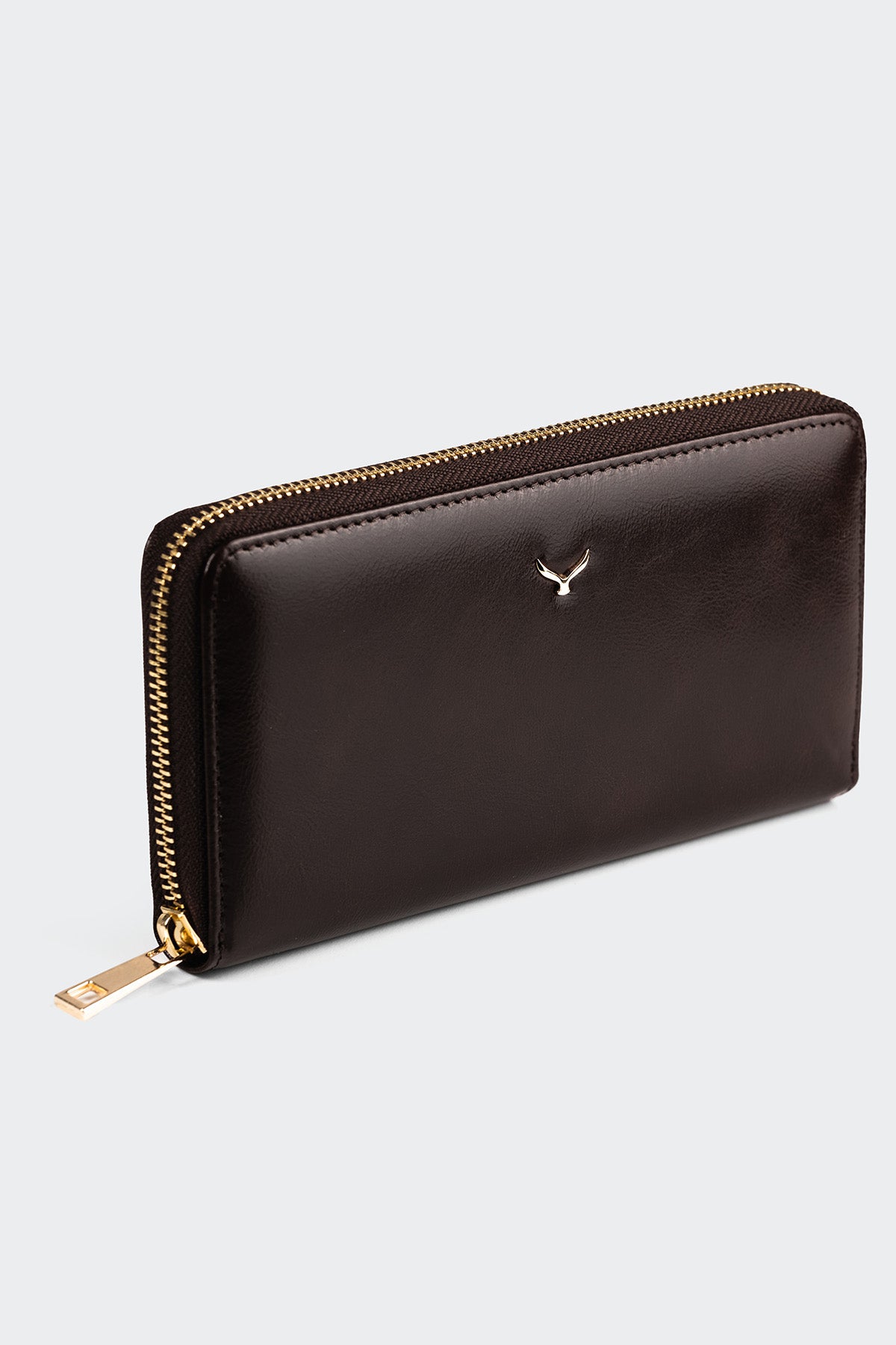 Hakiki Deri, El Yapımı, Kadın Cüzdan, Fermuarlı, 12 Kart Yuvalı, 5111 Kahverengi