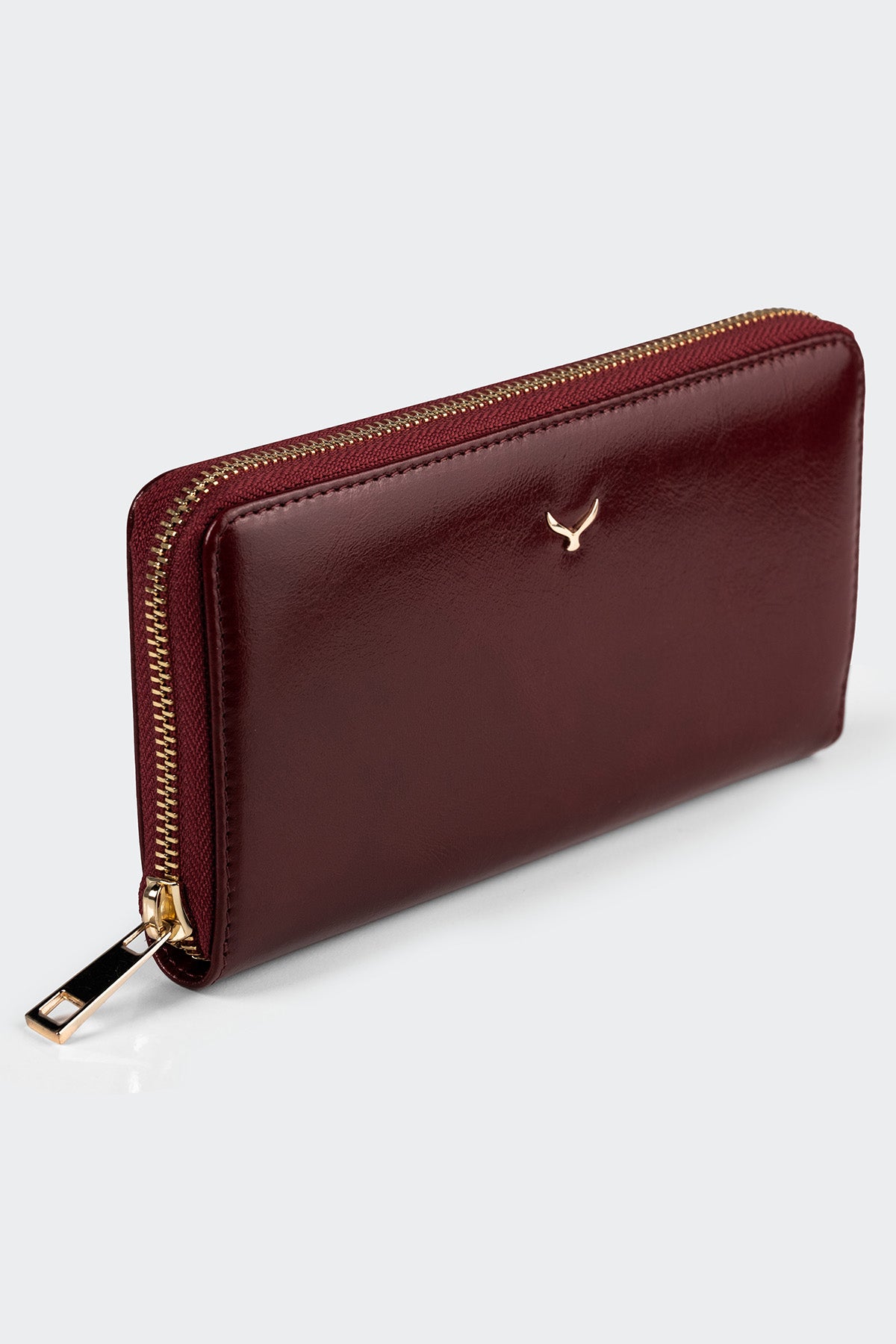 Hakiki Deri, El Yapımı, Kadın Cüzdan, Fermuarlı, 12 Kart Yuvalı, 5111 Koyu Kırmızı