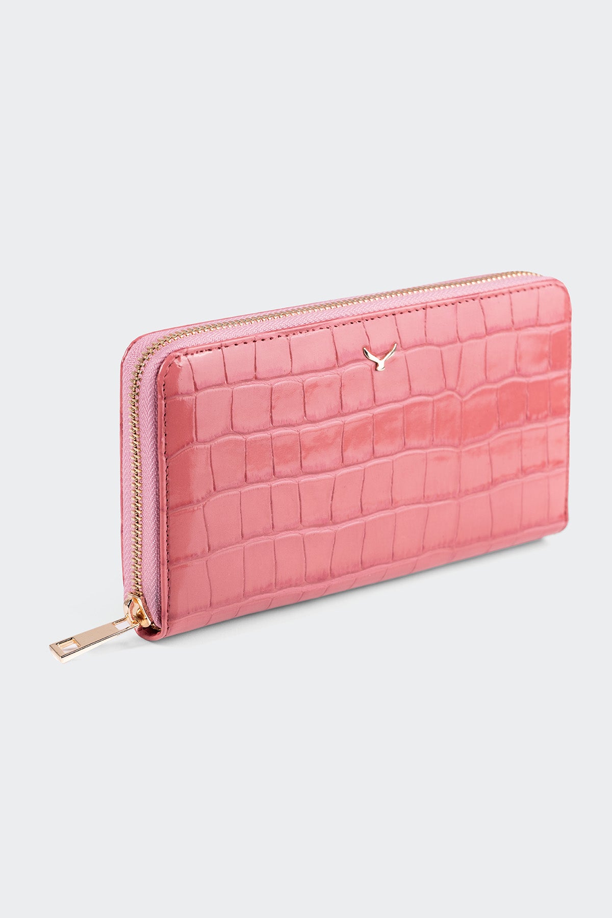 Hakiki Deri, El Yapımı, Kadın Cüzdan, Fermuarlı, 12 Kart Yuvası, 5110 Pembe