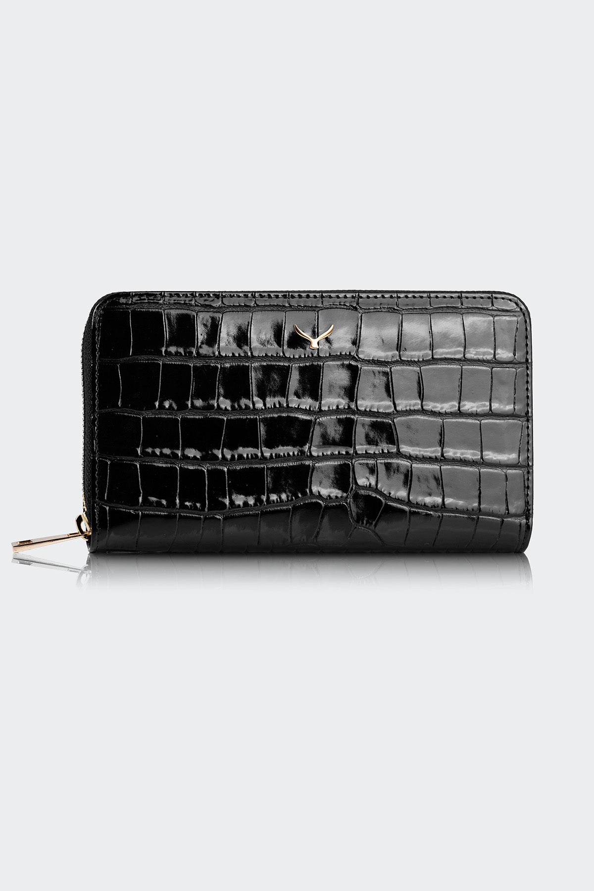 Hakiki Deri, El Yapımı, Kadın Cüzdan, Fermuarlı, 12 Kart Yuvası, 5110 Siyah