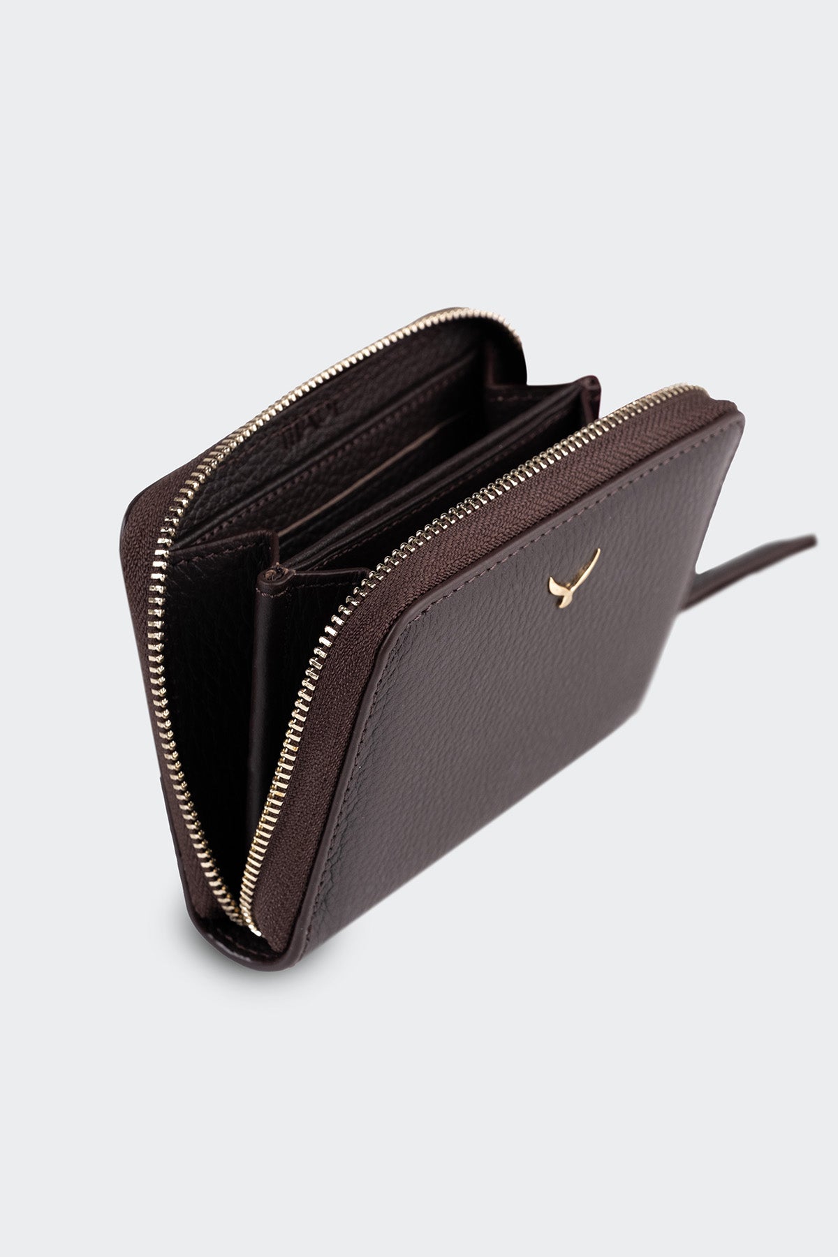 Hakiki Deri, El Yapımı, Kadın Cüzdan, Fermuarlı, 4 Kart Yuvası, 5108 Kahve