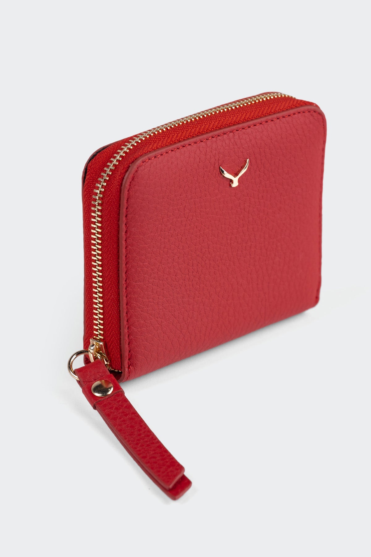 Hakiki Deri, El Yapımı, Kadın Cüzdan, Fermuarlı, 4 Kart Yuvası, 5108 Kırmızı