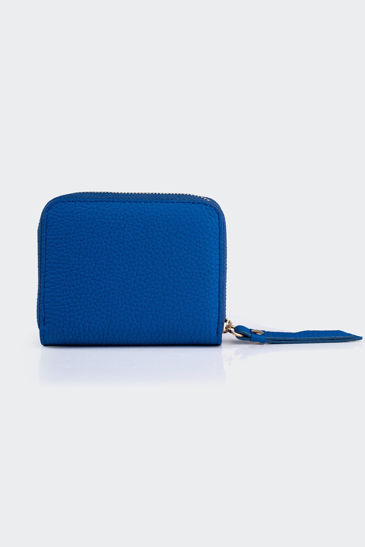 Hakiki Deri, El Yapımı, Kadın Cüzdan, Fermuarlı, 4 Kart Yuvası, 5108 Mavi