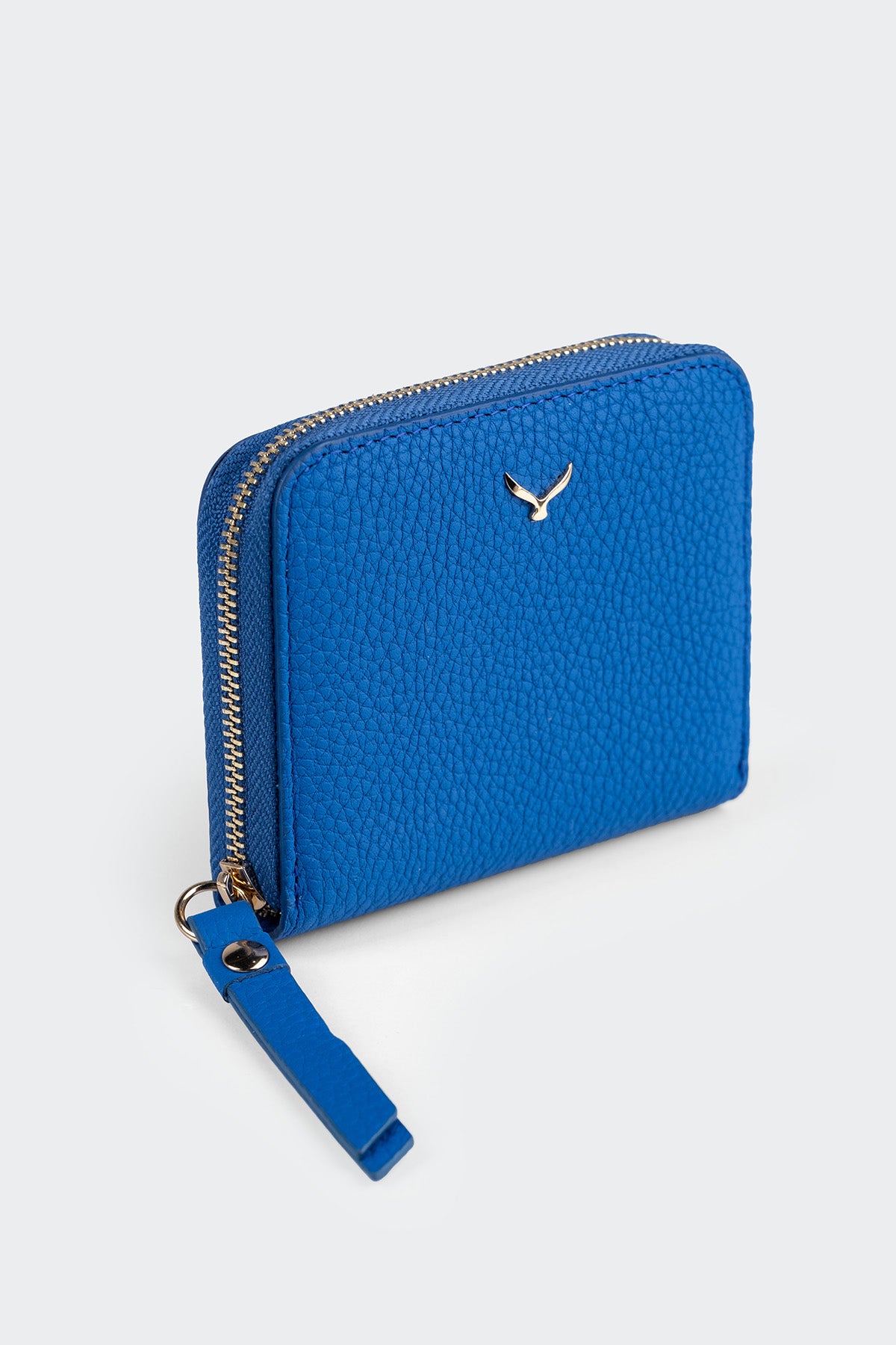 Hakiki Deri, El Yapımı, Kadın Cüzdan, Fermuarlı, 4 Kart Yuvası, 5108 Mavi