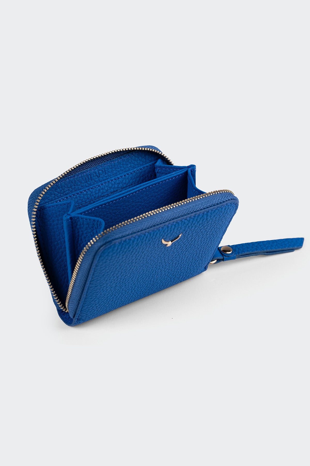 Hakiki Deri, El Yapımı, Kadın Cüzdan, Fermuarlı, 4 Kart Yuvası, 5108 Mavi