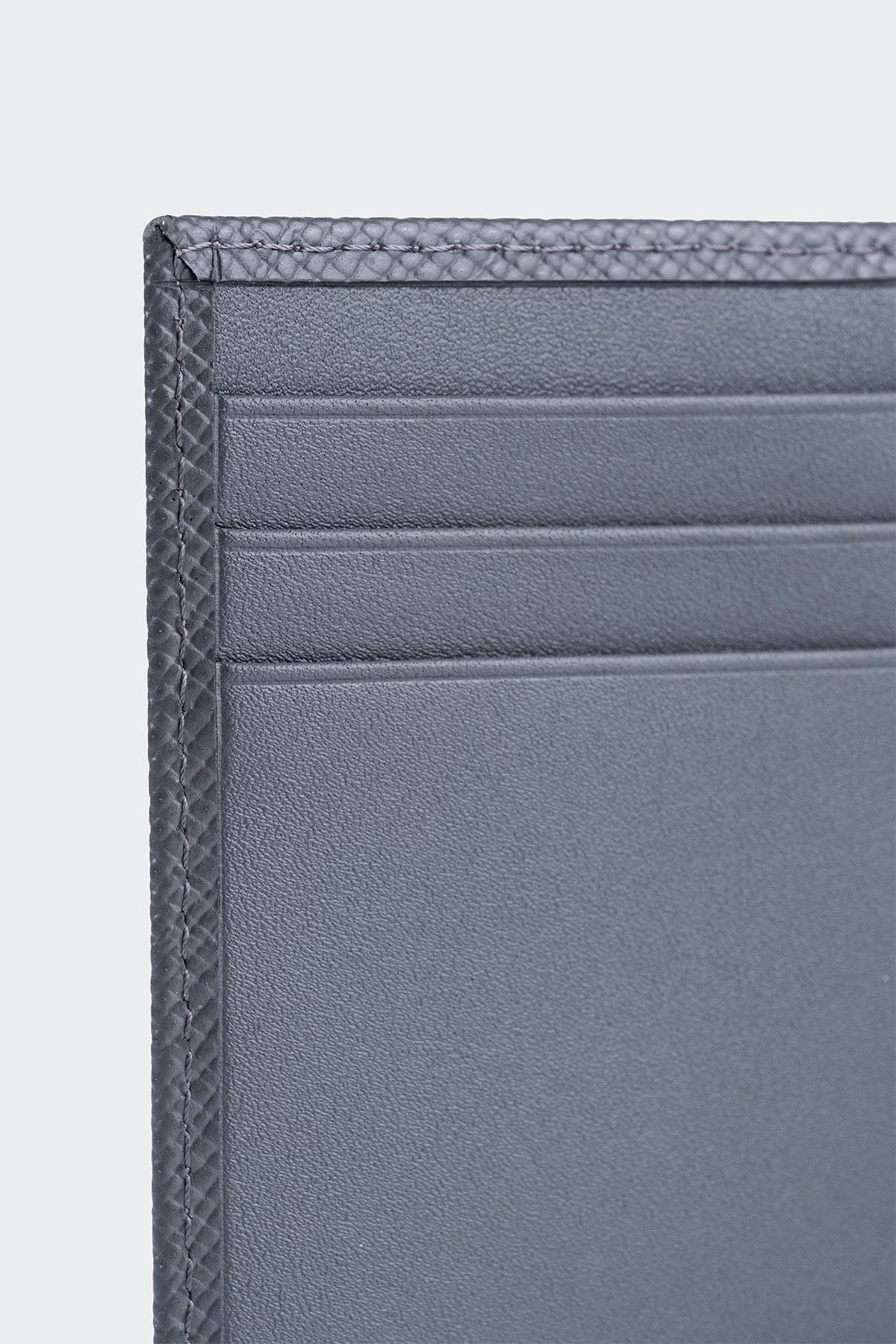 Hakiki Deri, El Yapımı, Kitap Tipi Kartlık, 6 Kart Yuvalı, 4511 Gri