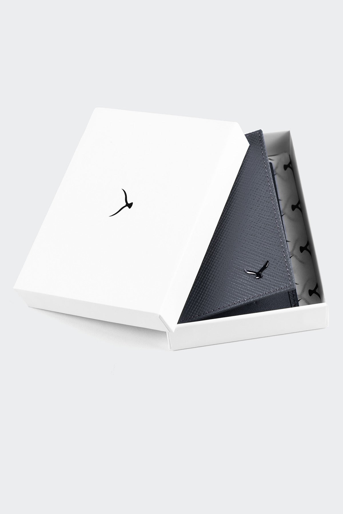 Hakiki Deri, El Yapımı, Kitap Tipi Kartlık, 6 Kart Yuvalı, 4511 Gri