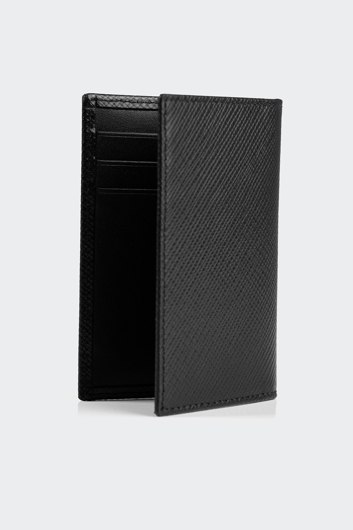 Hakiki Deri, El Yapımı, Kitap Tipi Kartlık, 6 Kart Yuvalı, 4511 Siyah