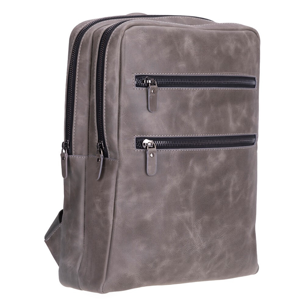 Hidden Castle Hakiki Deri, El Yapımı ,Sırt Çantası, Antik Gri