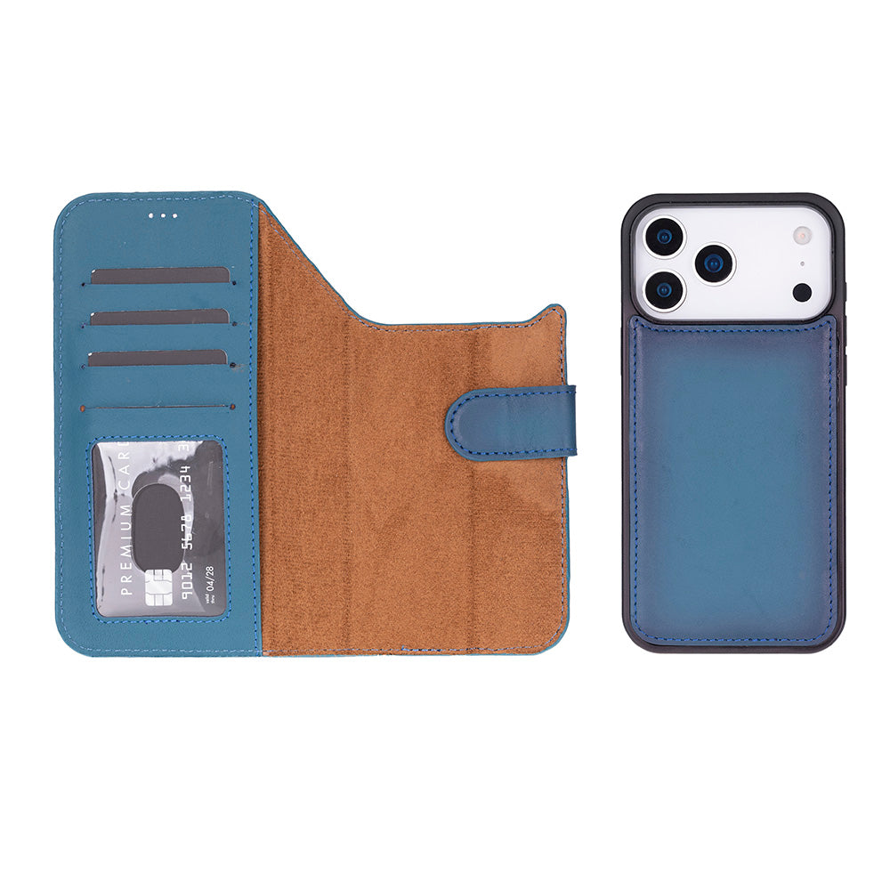 iPhone 18 Pro / 17 Pro Uyumlu Mag-Safe Hakiki Deri Cüzdan Kılıf ,Cüzdan Taşımaya Son, Kredi Kart Yuvalı, RFID Güvenlik