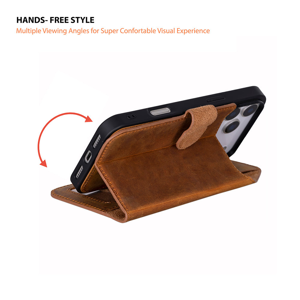 iPhone 18 Pro / 17 Pro Uyumlu Mag-Safe Hakiki Deri Cüzdan Kılıf ,Cüzdan Taşımaya Son, Kredi Kart Yuvalı, RFID Güvenlik