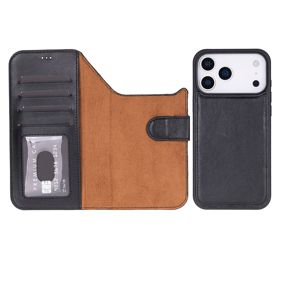 iPhone 18 Pro / 17 Pro Uyumlu Mag-Safe Hakiki Deri Cüzdan Kılıf ,Cüzdan Taşımaya Son, Kredi Kart Yuvalı, RFID Güvenlik
