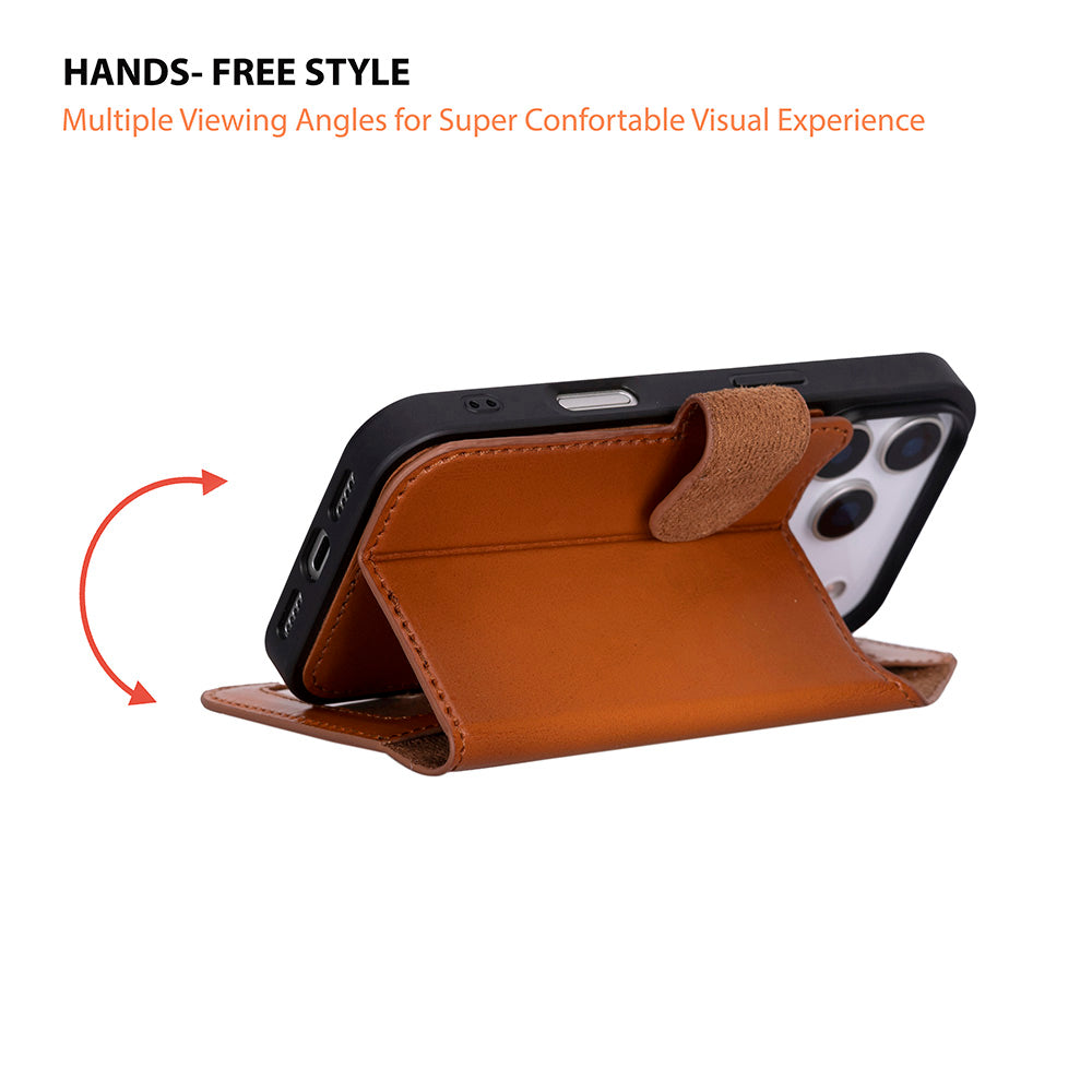 iPhone 18 Pro / 17 Pro Uyumlu Mag-Safe Hakiki Deri Cüzdan Kılıf ,Cüzdan Taşımaya Son, Kredi Kart Yuvalı, RFID Güvenlik