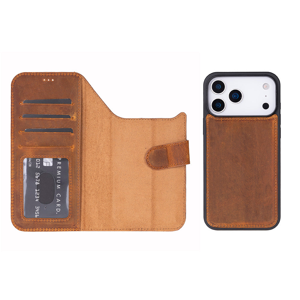 iPhone 18 ProMax / 17 Pro Max Uyumlu Mag-Safe Hakiki Deri Cüzdan Kılıf ,Cüzdan Taşımaya Son, Kredi Kart Yuvalı, RFID Güvenlik