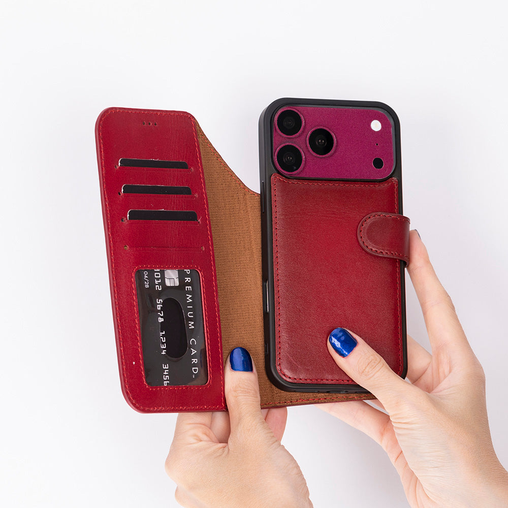 iPhone 18 ProMax / 17 Pro Max Uyumlu Mag-Safe Hakiki Deri Cüzdan Kılıf ,Cüzdan Taşımaya Son, Kredi Kart Yuvalı, RFID Güvenlik