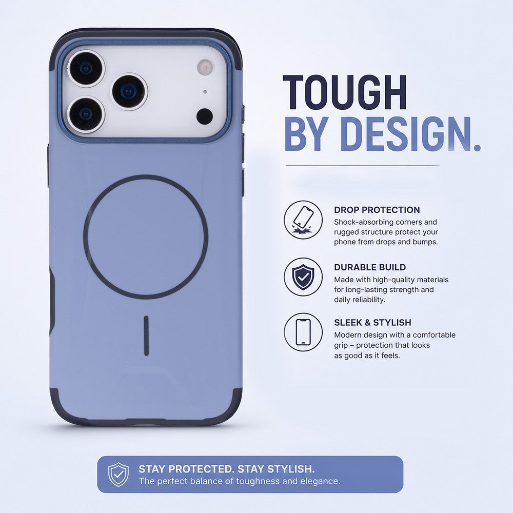 Koen iPhone 17 Pro Max Uyumlu MagSafe Kılıf – Kablosuz Şarj Destekli, Köşe Koruma Darbe Emici, Şeffaf Mat Premium Telefon Kılıfı, Mavi