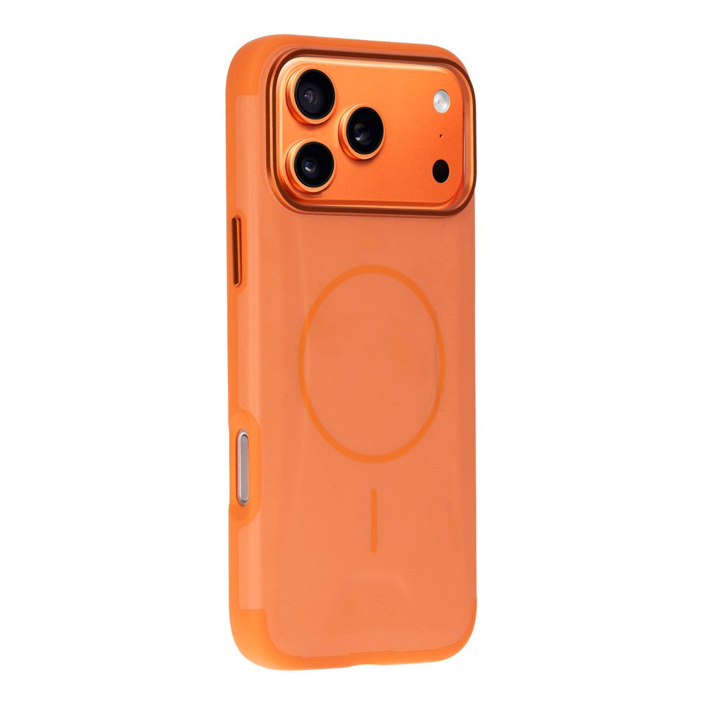 Koen iPhone 17 Pro Uyumlu MagSafe Kılıf – Kablosuz Şarj Destekli, Köşe Koruma Darbe Emici, Şeffaf Mat Premium Telefon Kılıfı, Orange