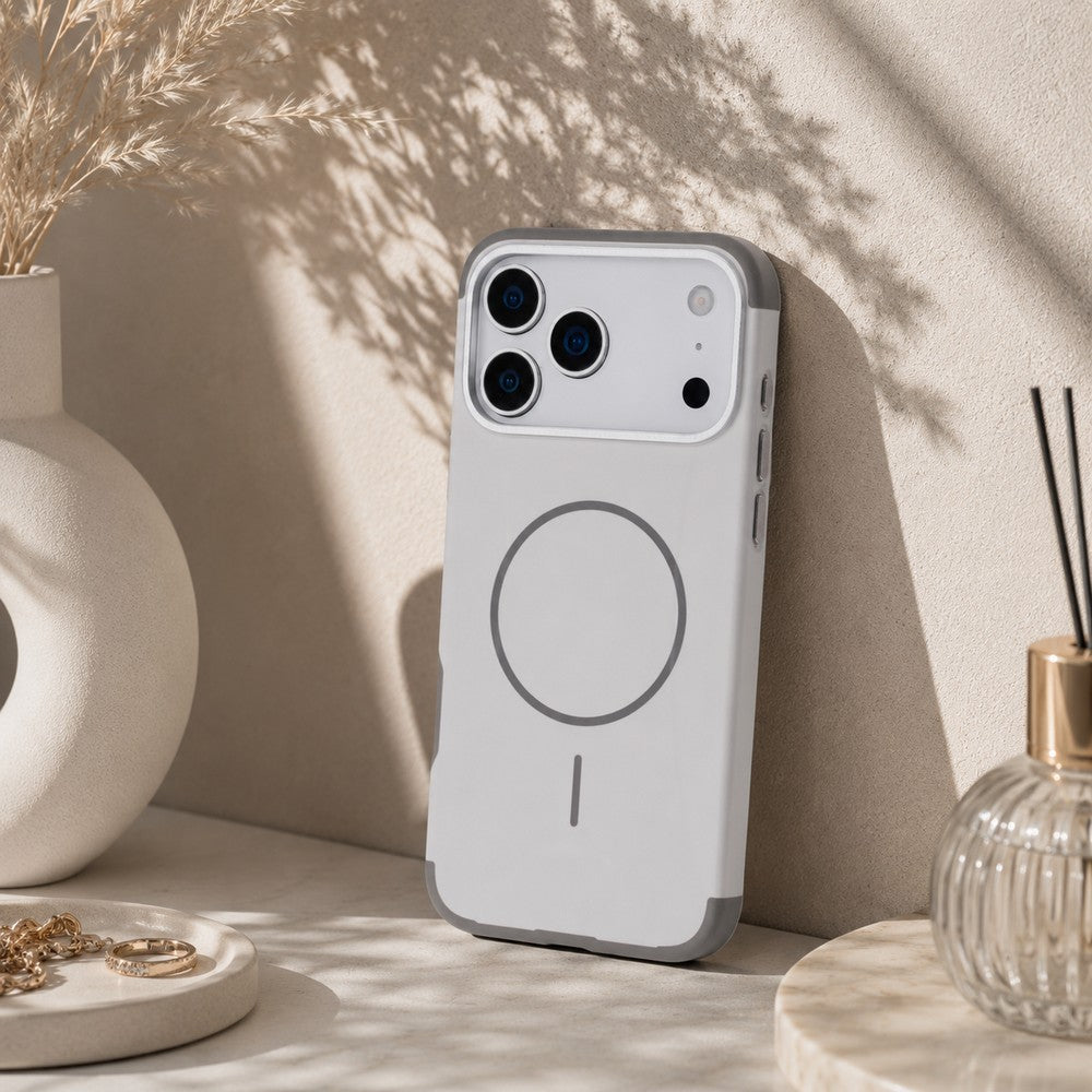Koen iPhone 17 Pro Uyumlu MagSafe Kılıf – Kablosuz Şarj Destekli, Köşe Koruma Darbe Emici, Şeffaf Mat Premium Telefon Kılıfı, Taş Rengi