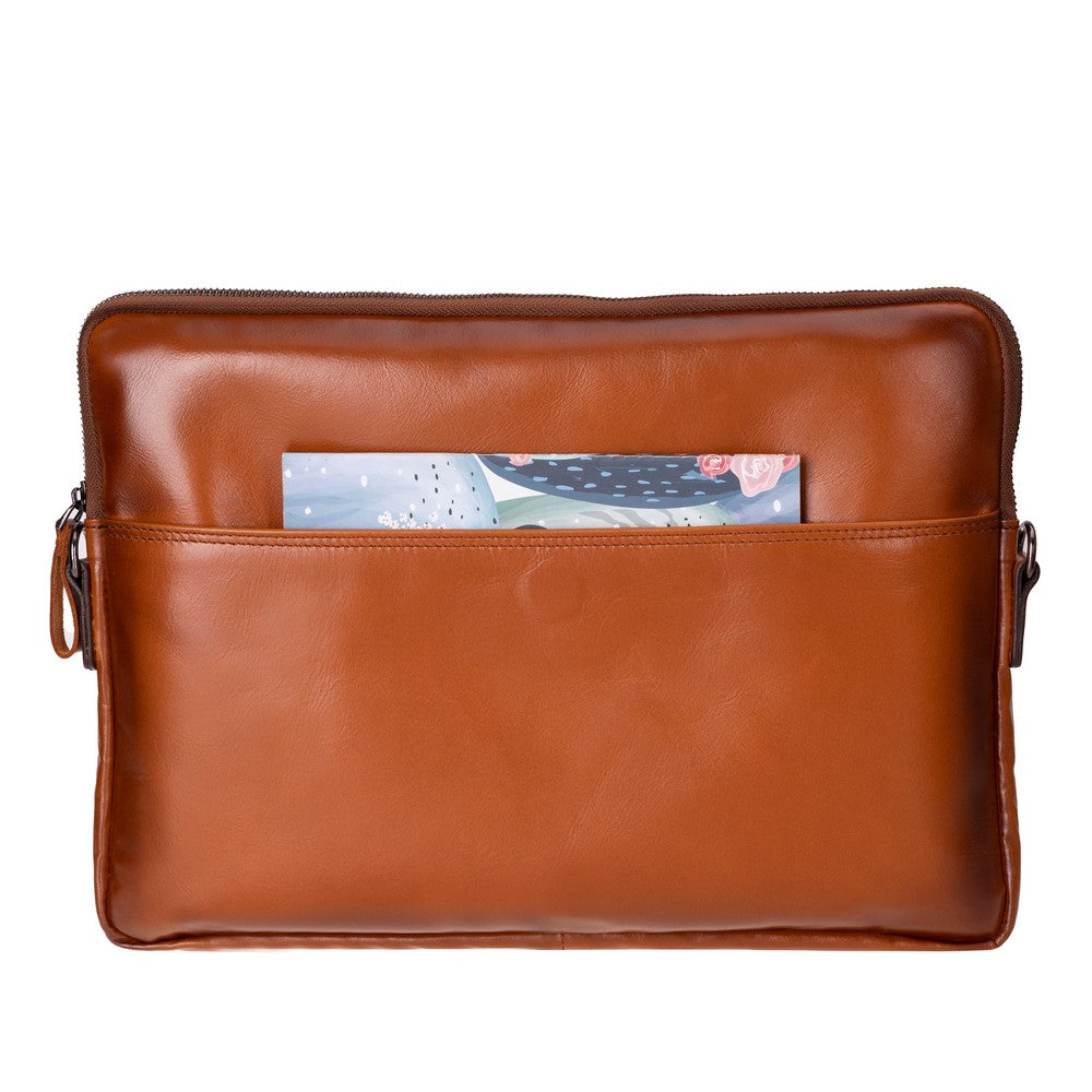 Leeds 14 inç MacBook Ve Pc Uyumlu, Hakiki Deri, El Yapımı Kılıf, Gölgeli taba