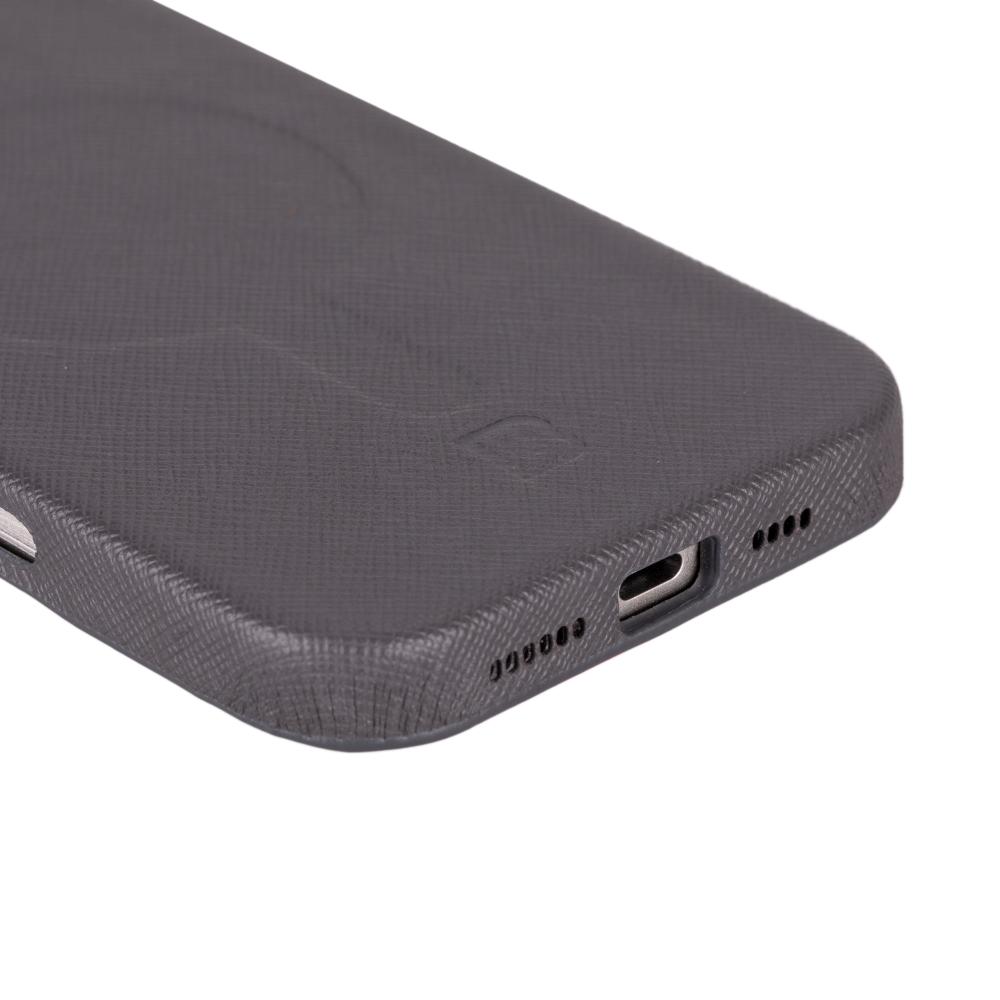 Apple iPhone 16 Pro Uyumlu, Ultra İnce Hakiki Deri Kılıf, Premium Koruma & Şık Tasarım, MagSafe Uyumlu, Duman Gri