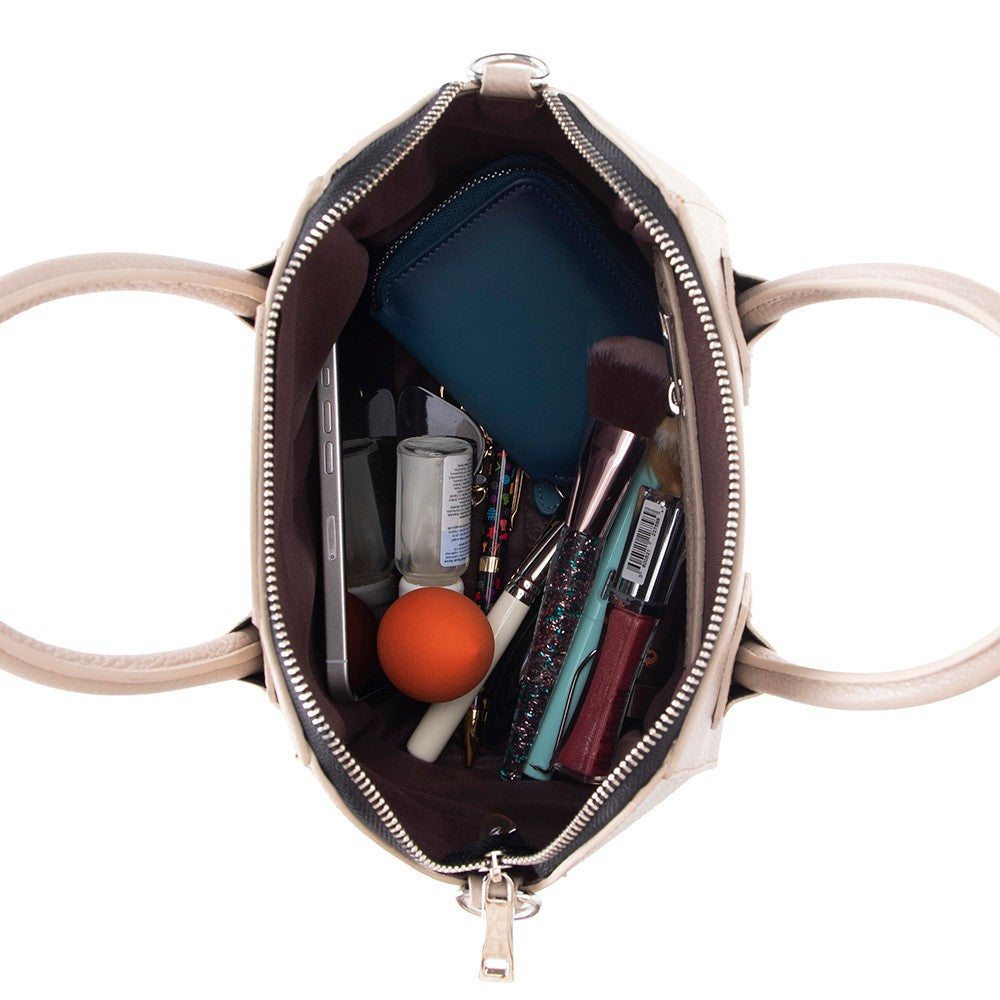 Lorenza Hakiki Deri, El Yapımı, Kadın Çantası,Vizon, Small