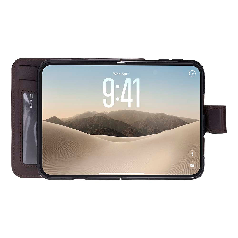 iPhone Duo Uyumlu Mag-Safe Hakiki Deri Cüzdan Kılıf ,Cüzdan Taşımaya Son, Kredi Kart Yuvalı, RFID Güvenlik