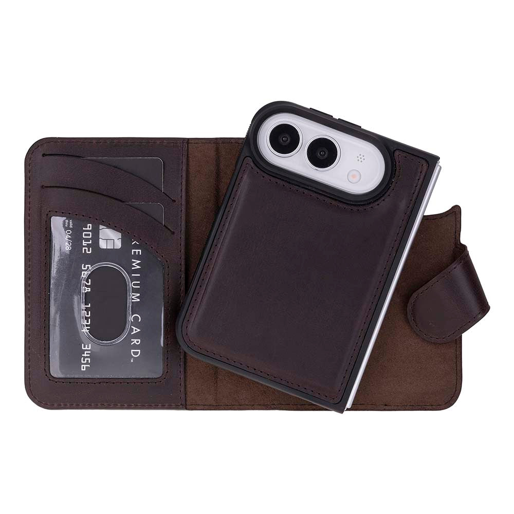iPhone Duo Uyumlu Mag-Safe Hakiki Deri Cüzdan Kılıf ,Cüzdan Taşımaya Son, Kredi Kart Yuvalı, RFID Güvenlik