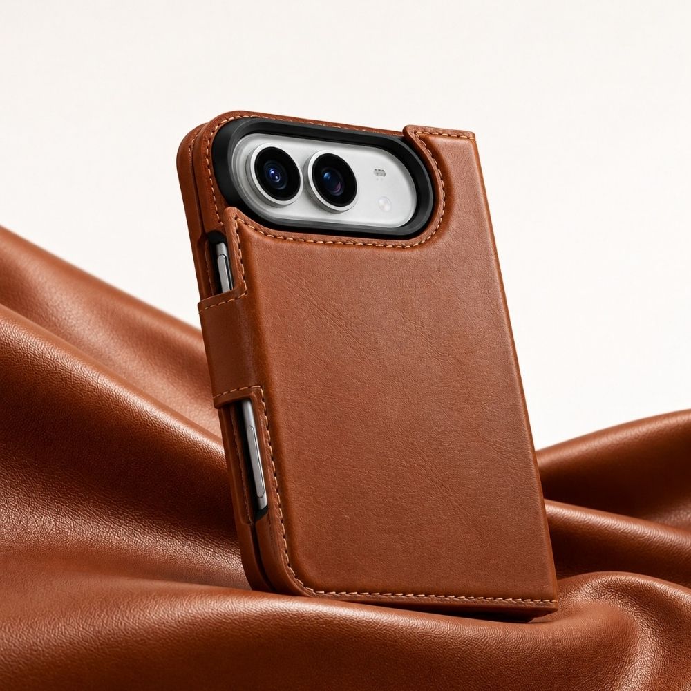 iPhone Duo Uyumlu Mag-Safe Hakiki Deri Cüzdan Kılıf ,Cüzdan Taşımaya Son, Kredi Kart Yuvalı, RFID Güvenlik