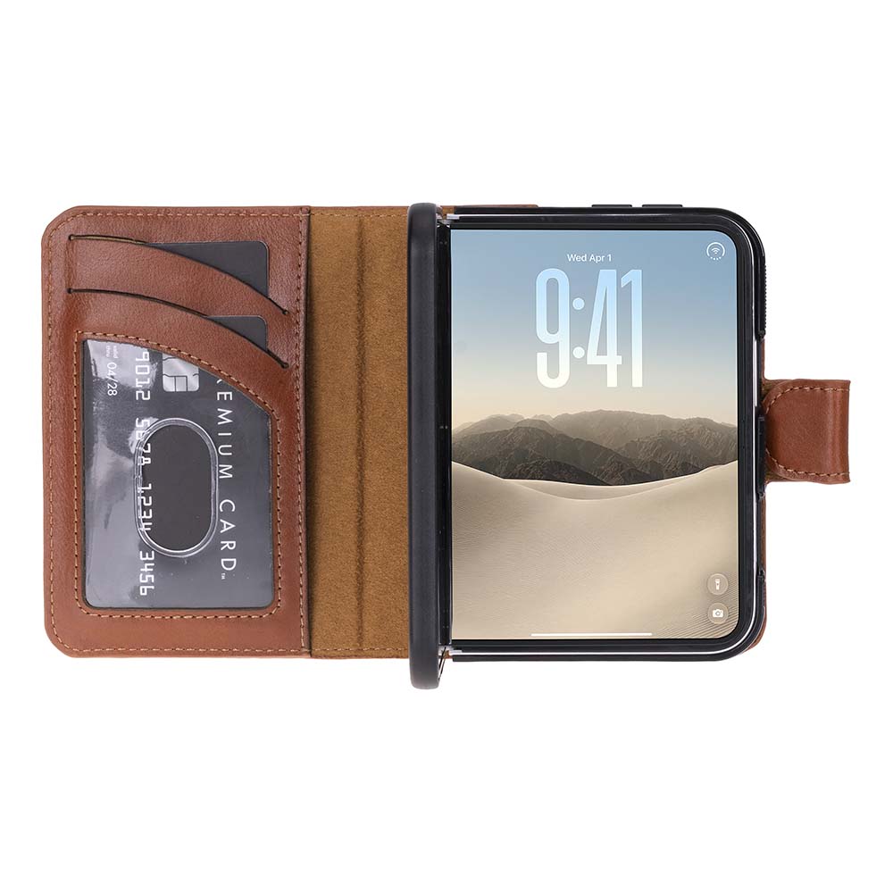 iPhone Duo Uyumlu Mag-Safe Hakiki Deri Cüzdan Kılıf ,Cüzdan Taşımaya Son, Kredi Kart Yuvalı, RFID Güvenlik