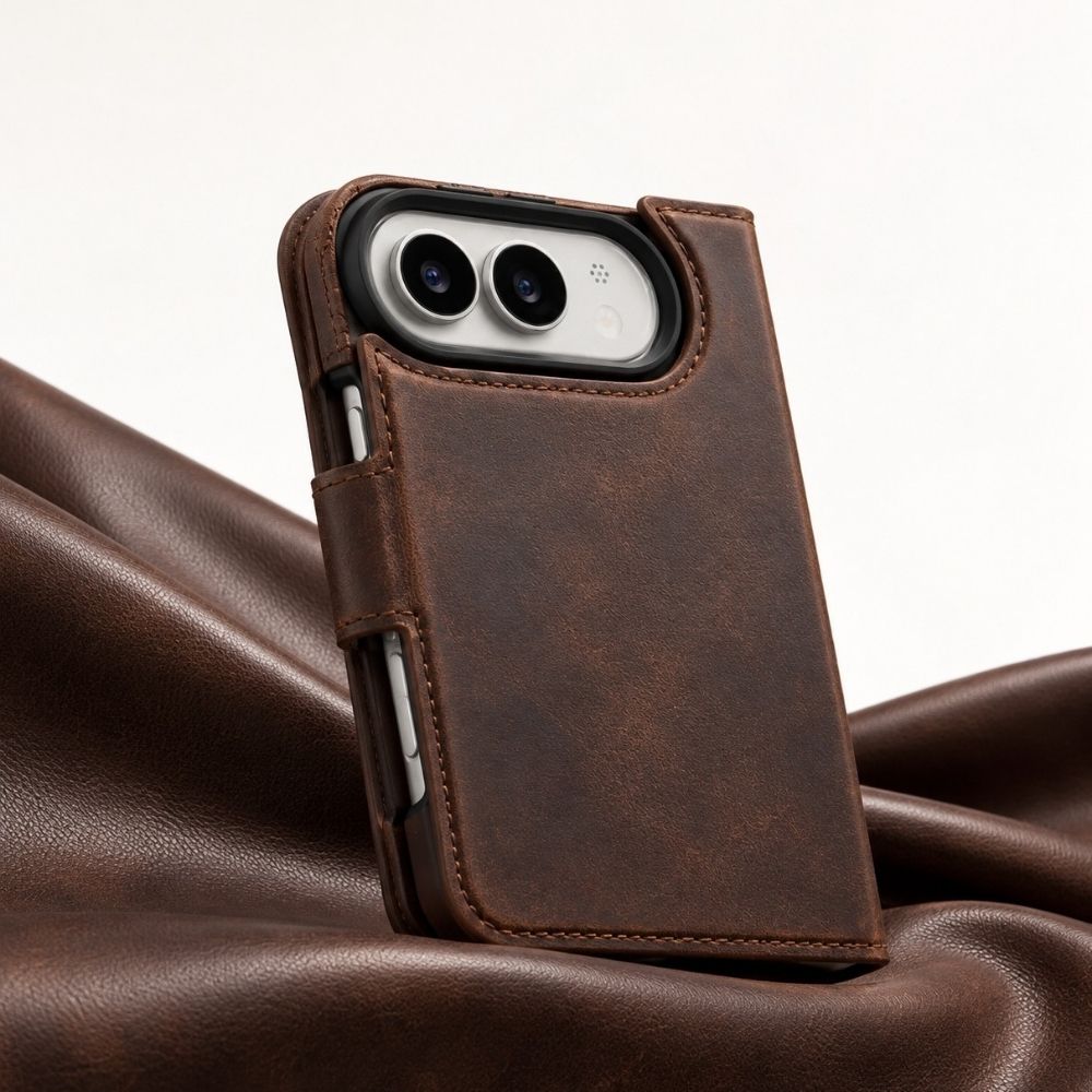 iPhone Duo Uyumlu Mag-Safe Hakiki Deri Cüzdan Kılıf ,Cüzdan Taşımaya Son, Kredi Kart Yuvalı, RFID Güvenlik