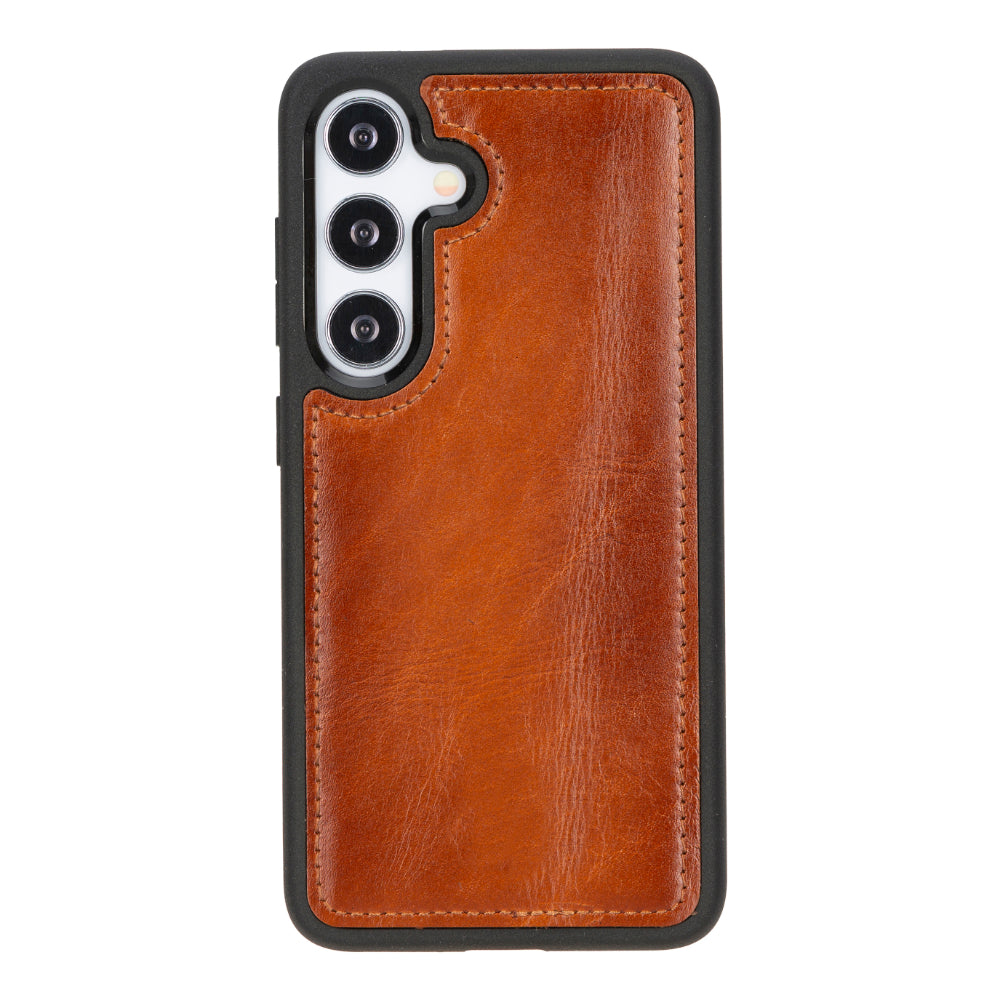 Samsung Galaxy S25 Plus uyumlu, Hakiki Deri, El Yapımı, Cüzdanlı Kılıf, Gölgeli Taba
