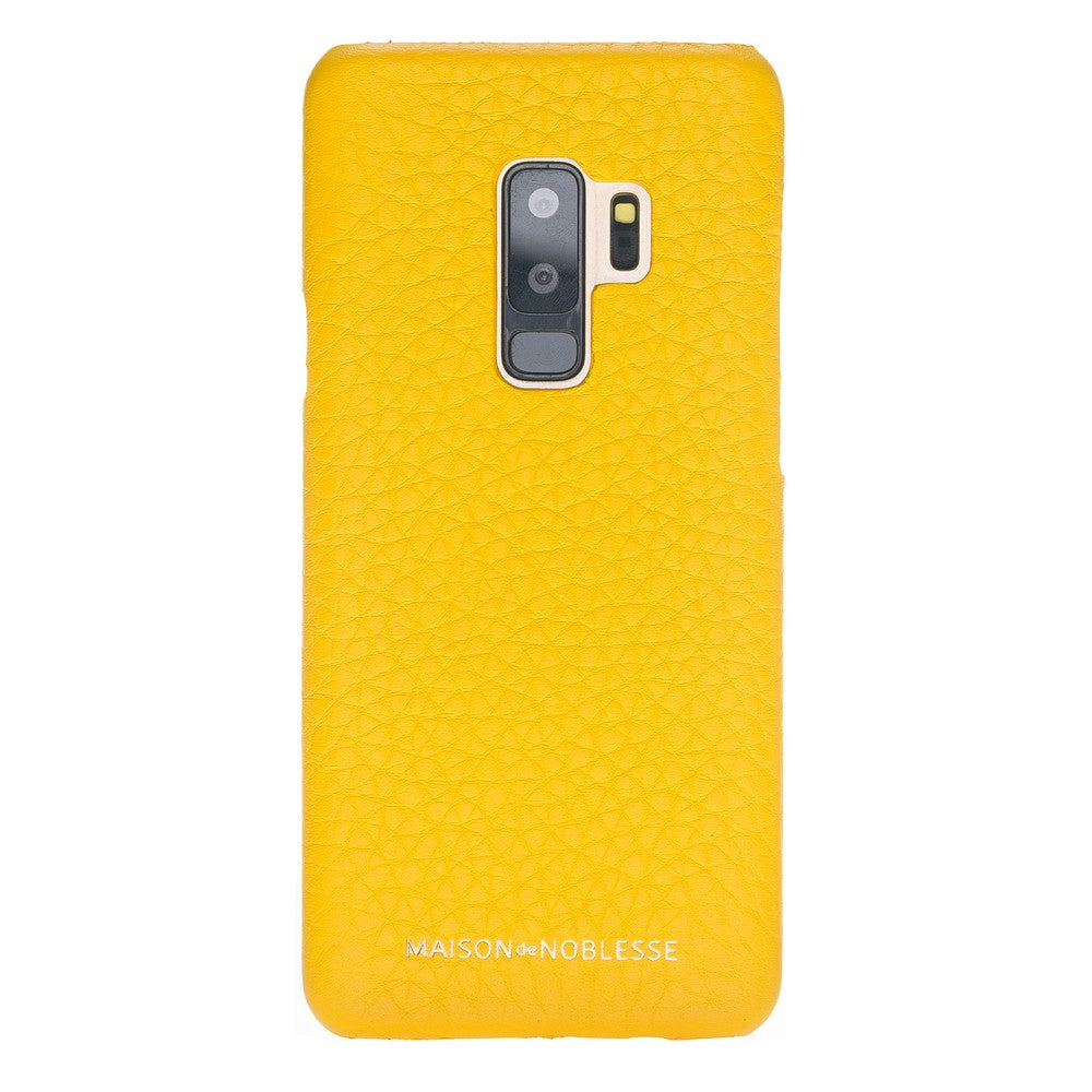 Samsung Galaxy S9 Plus Uyumlu Deri Arka Kapak MN-UJ FL12 Sarı