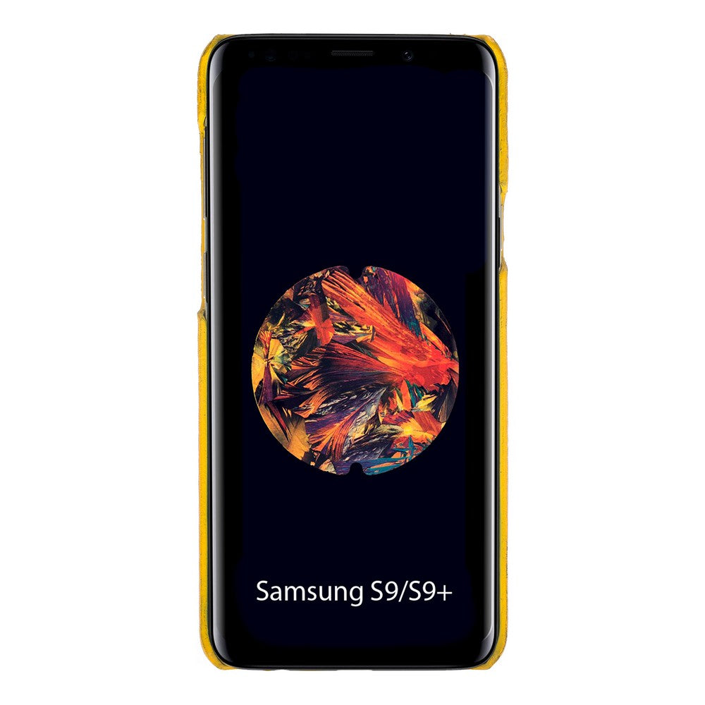 Samsung Galaxy S9 Plus Uyumlu Deri Arka Kapak MN-UJ FL12 Sarı