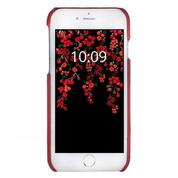 Apple iPhone 7-8-SE Uyumlu Deri Arka Kapak MN-UJ ERC2 Kırmızı