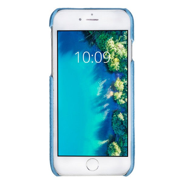 Apple iPhone 7-8-SE Uyumlu Deri Arka Kapak MN-UJ ERC8 Mavi