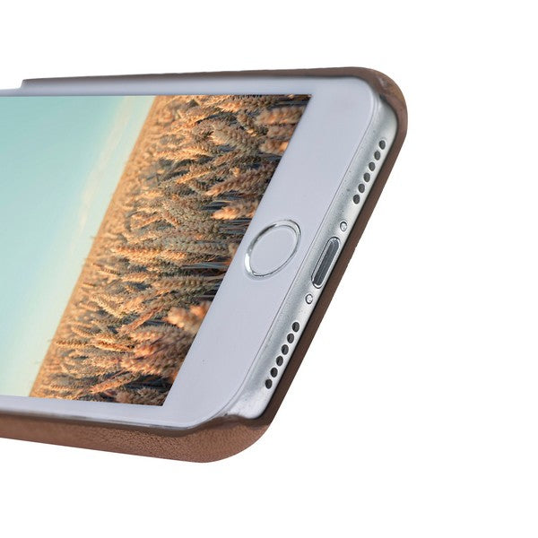 Apple iPhone 7-8 Plus Uyumlu Deri Arka Kapak MN-UJ ERC7 Taba