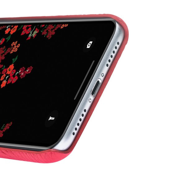 Apple iPhone X-XS Uyumlu Deri Arka Kapak MN-UJ ERC2 Kırmızı