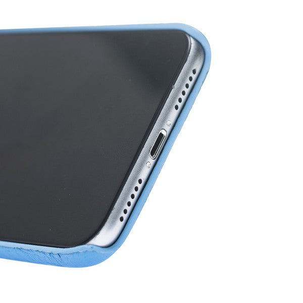 Apple iPhone X-XS Uyumlu Deri Arka Kapak MN-UJ ERC8 Mavi