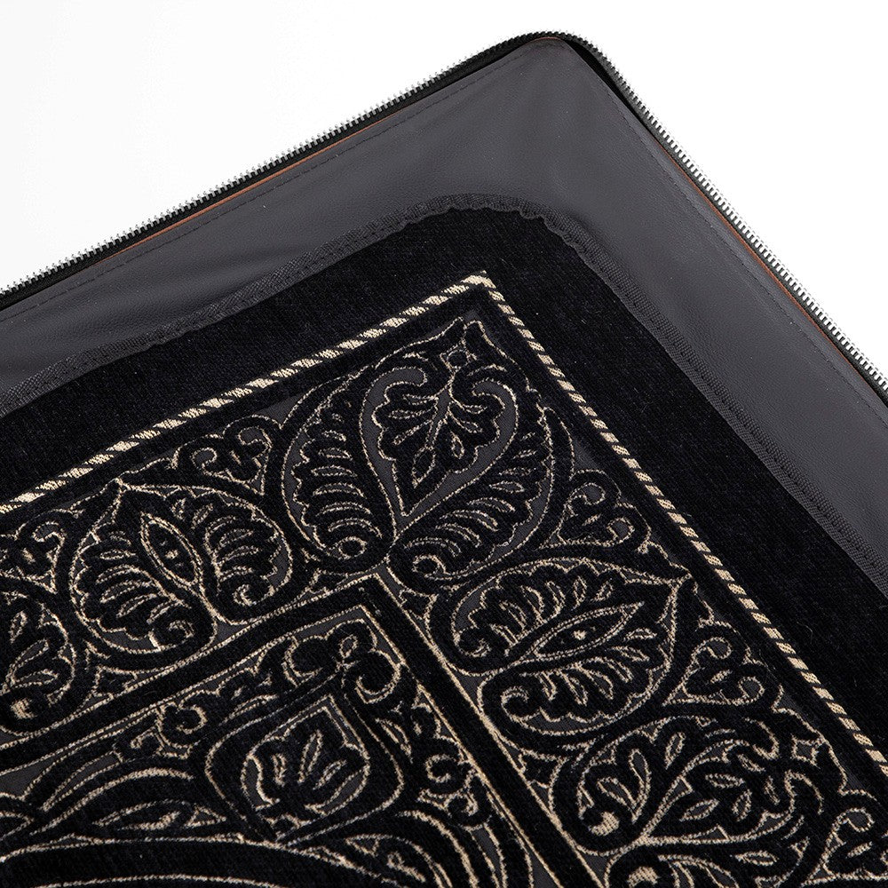 MIRAJ – Deri Kılıflı Taşınabilir Lüks Seccade - Siyah Deri