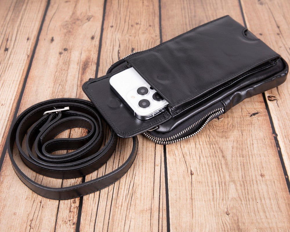 Nino Hakiki Deri, El Yapımı Erkek Çantası, Rustik Siyah