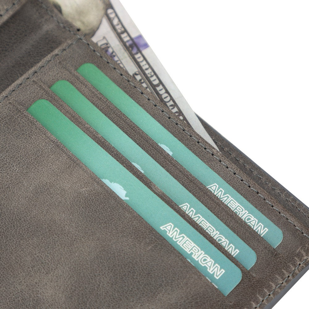 Pier Hakiki Deri, El Yapımı Erkek Cüzdan, Rustik Gri