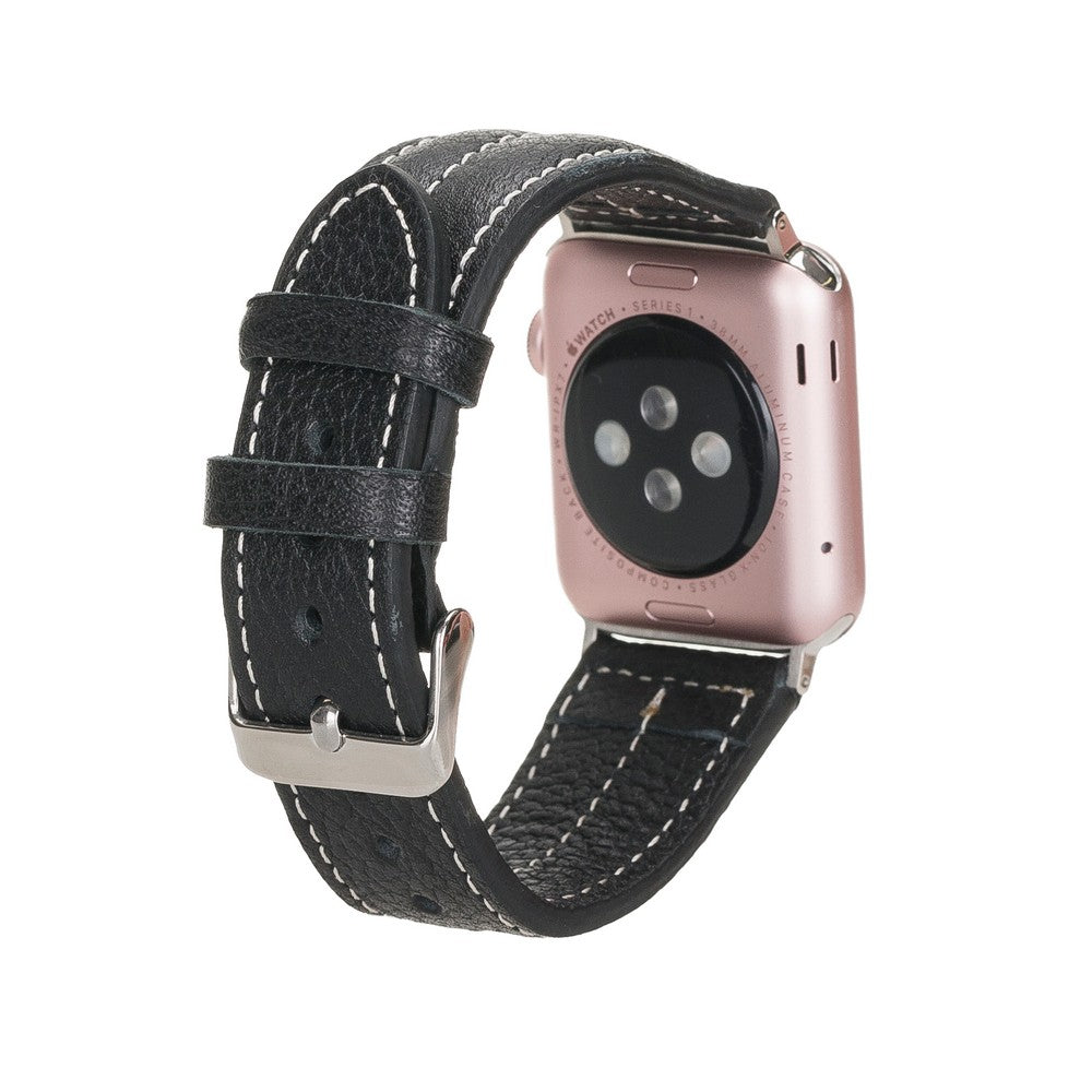 Apple Watch Uyumlu Deri Kordon, Spor Model, Siyah