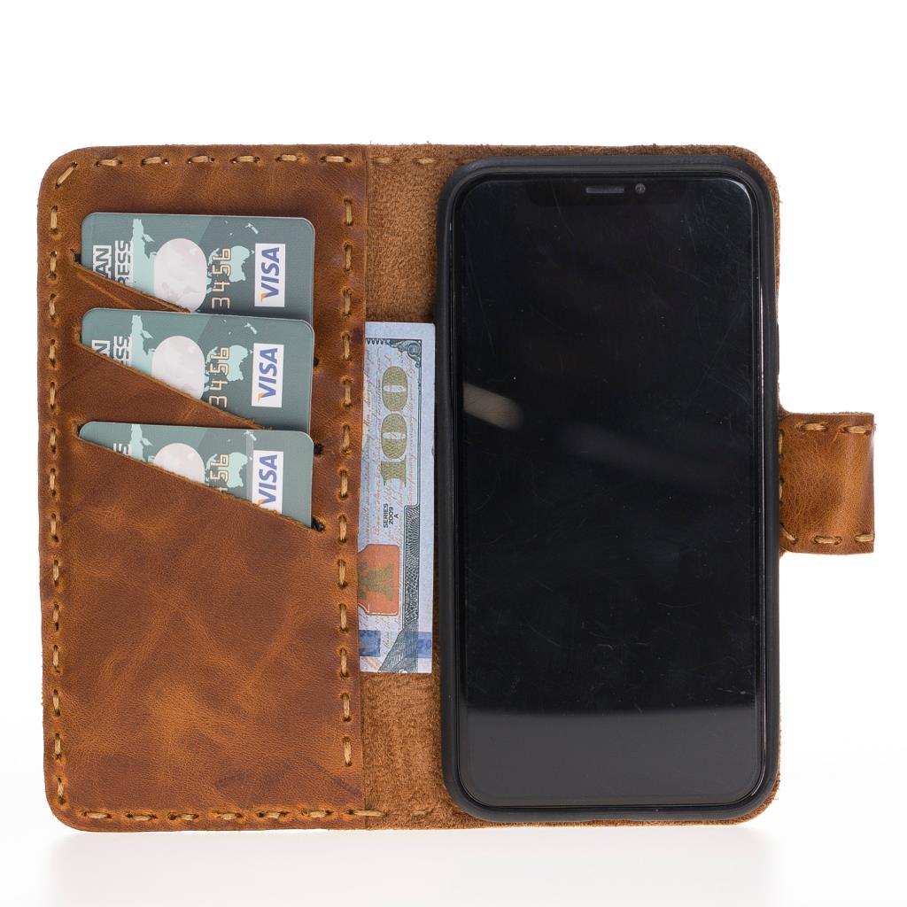 Apple iPhone X-XS Uyumlu Deri Cüzdanlı Kılıf WC Taba