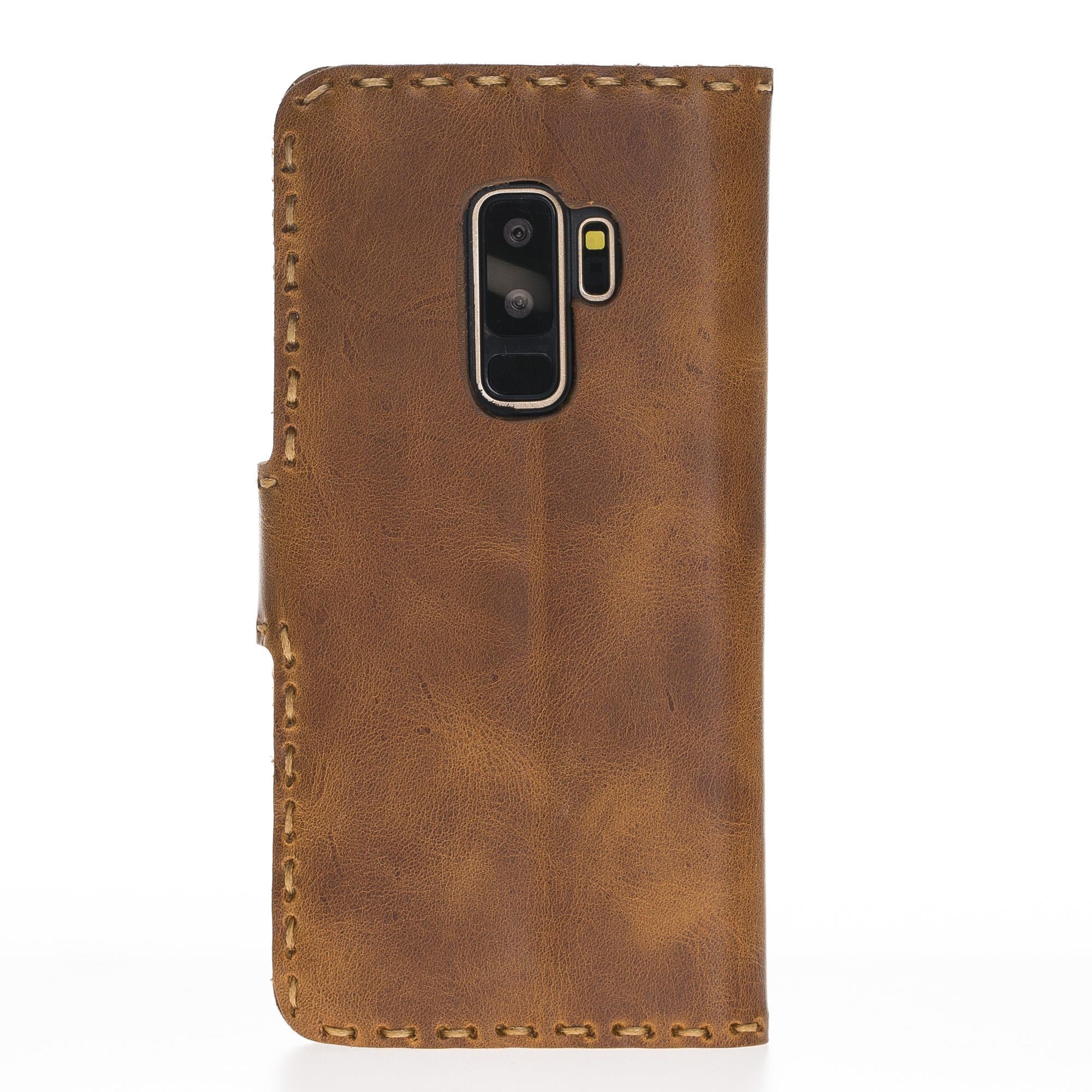 Samsung Galaxy S9 Plus Uyumlu Deri Cüzdanlı Kılıf Taba
